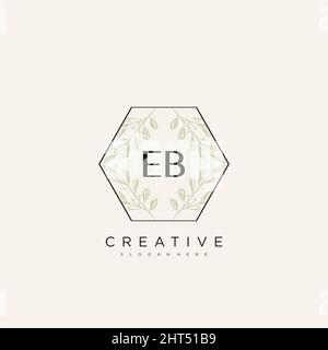 EB Initial Letter Flower Logo Template Vector premium vector Stock Vector
