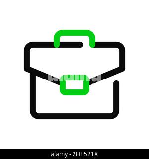 Simple line art briefcase icon. Pixel perfect, editable stroke Stock Vector
