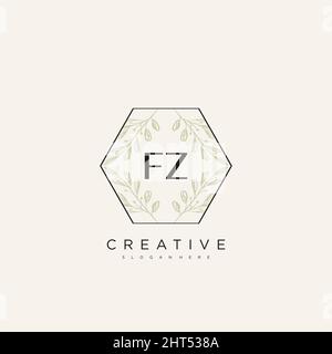 FZ Initial Letter Flower Logo Template Vector premium vector Stock Vector