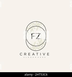 FZ Initial Letter Flower Logo Template Vector premium vector Stock Vector