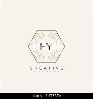FY Initial Letter Flower Logo Template Vector premium vector Stock Vector