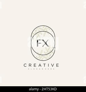 FX Initial Letter Flower Logo Template Vector premium vector Stock Vector