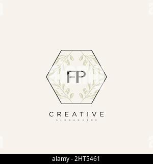 FP Initial Letter Flower Logo Template Vector premium vector Stock Vector