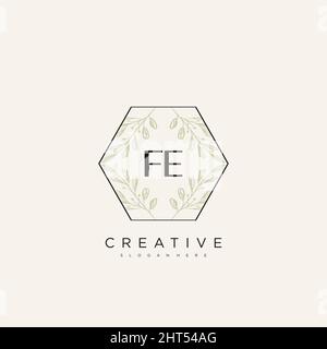 FE Initial Letter Flower Logo Template Vector premium vector Stock Vector