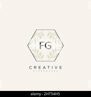 FG Initial Letter Flower Logo Template Vector premium vector Stock Vector