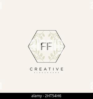 FF Initial Letter Flower Logo Template Vector premium vector Stock Vector
