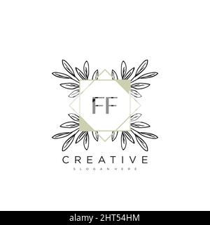 FF Initial Letter Flower Logo Template Vector premium vector Stock Vector