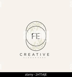 FE Initial Letter Flower Logo Template Vector premium vector Stock Vector