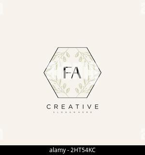 FA Initial Letter Flower Logo Template Vector premium vector Stock Vector
