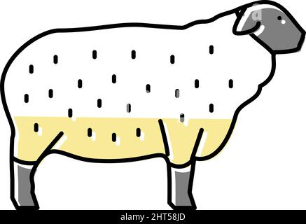 suffolk sheep color icon vector illustration Stock Vector