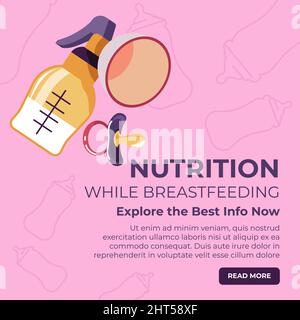 Nutrition while breastfeeding explore best info Stock Vector