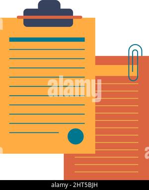 Documents with clip, project or company paperwork Stock Vector