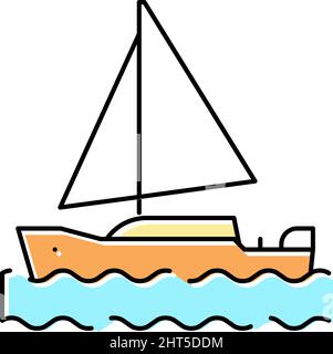 yacht mens leisure color icon vector illustration Stock Vector