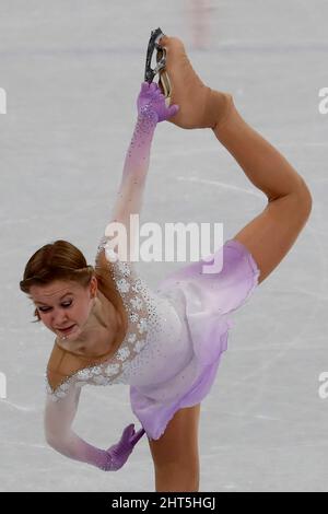 Beijing, Hebei, China. 15th Feb, 2022. Ekaterina Kurakova (POL) in the women s figure skating short program during the Beijing 2022 Olympic Winter Games at Capital Indoor Stadium. (Credit Image: © David G. McIntyre/ZUMA Press Wire) Stock Photo