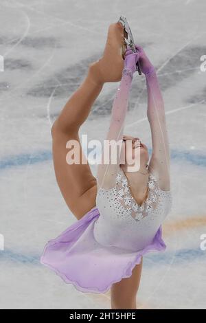 Beijing, Hebei, China. 15th Feb, 2022. Ekaterina Kurakova (POL) in the women s figure skating short program during the Beijing 2022 Olympic Winter Games at Capital Indoor Stadium. (Credit Image: © David G. McIntyre/ZUMA Press Wire) Stock Photo