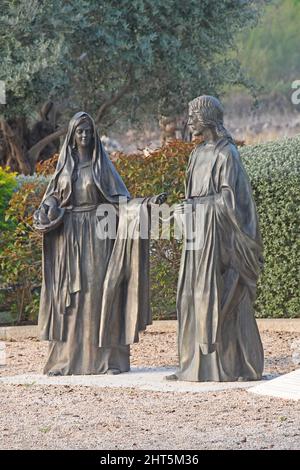 sculptures, Magdala Israel Stock Photo