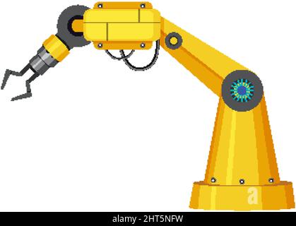 Machine robotic robot arm hand  illustration Stock Vector