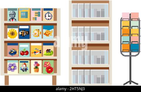 Souvenir shop element on white background illustration Stock Vector