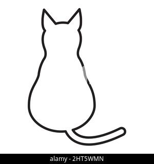 Black Cat Silhouette Vector Feline Animal Icon Stock Vector