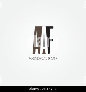 Initial Letter AAF Logo - Simple Monogram Logo for Initials A, A and F - Logo Template for Business Name Initials in Monogram Style Stock Vector