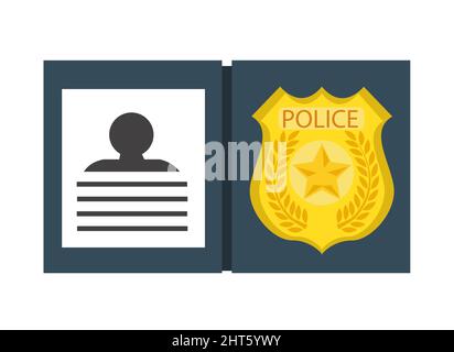 Cartoon gold police badge vector Stock Vector