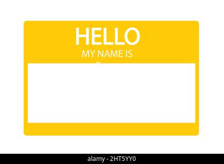 Hello, my name is introduction flat label Stock Vector
