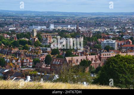 View of Eastbourne Town from Beachy Head, Eastbourne, East Sussex, UK Stock Photo