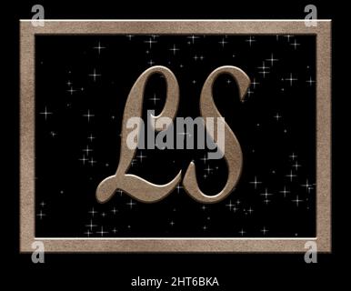Signature with the two capital letters LS , contur Stock Photo - Alamy