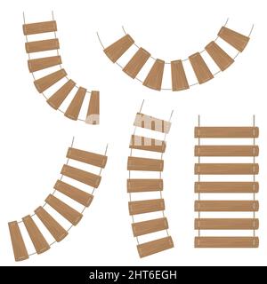 Rope ladders isolated on a white background. Color Vector illustration Stock Vector