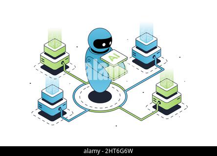 Artificial intelligence training Stock Vector
