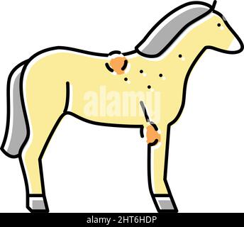 brucellosis horse color icon vector illustration Stock Vector