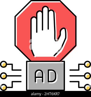 advertisement block technology color icon vector illustration Stock Vector