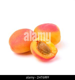 Apricots isolated on white background Stock Photo