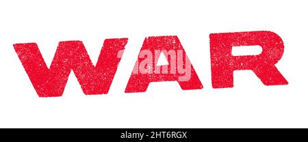 Vector illustration of the word War in red ink stamp Stock Vector