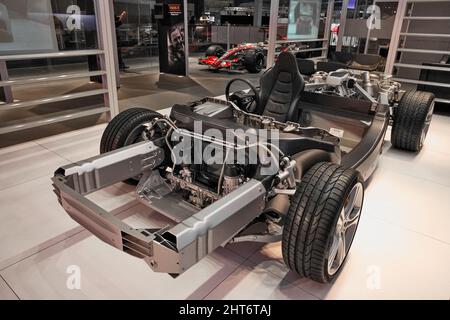 MP4-12C chassis on display at the McLaren Auto Show booth in Johannesburg, South Africa Stock Photo