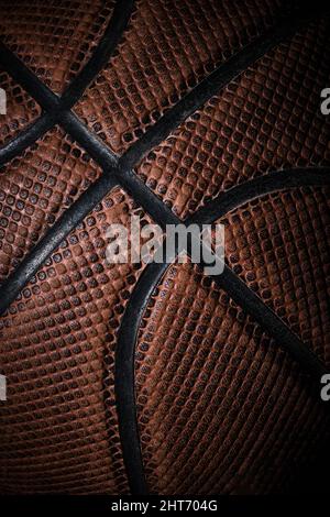 Textured surface of basketball ball Stock Photo