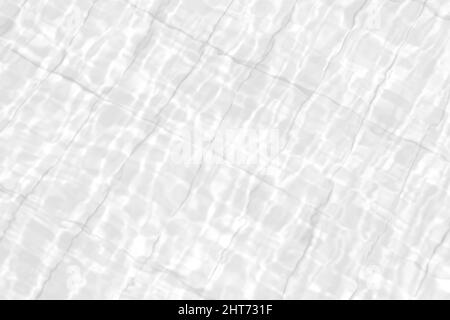 Closeup of desaturated transparent clear calm water surface texture with splashes and bubbles. Trendy abstract nature background. Stock Photo