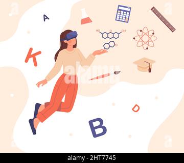Learning with virtual glasses Stock Vector