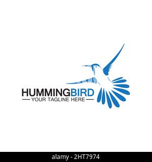 Hummingbird logo design vector template Stock Vector