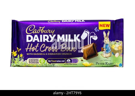 Cadbury Dairy Milk Hot Cross Bun Chocolate Bar Stock Photo