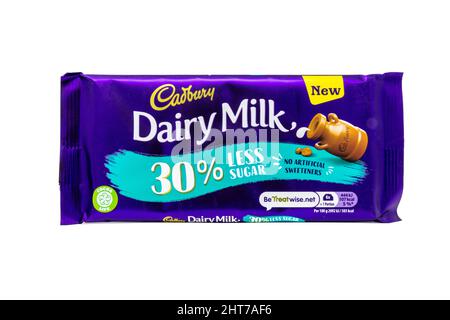 Cadbury Dairy Milk 30% Less Sugar Chocolate Bar Stock Photo