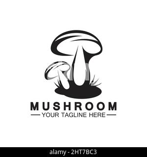 Mushroom Logo Vector Simple & Modern or Agriculture Organic Food Design Template Stock Vector