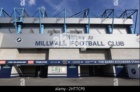 London, England, 26th February 2022. A general view of the stadium before the Sky Bet Championship match at The Den, London. Picture credit should read: Paul Terry / Sportimage Stock Photo