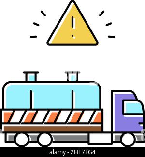 hazardous waste transporter color icon vector illustration Stock Vector