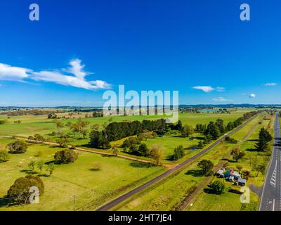 Aerial view of Guyra, New South Wales Stock Photo