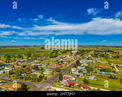 Aerial view of Guyra, New South Wales Stock Photo