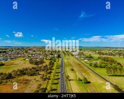 An aerial view of Guyra, New South Wales Stock Photo