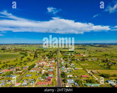 Aerial view of Guyra, New South Wales Stock Photo