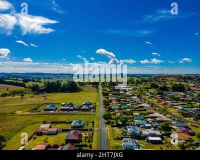 Aerial view of Guyra, New South Wales Stock Photo