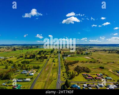 Aerial view of Guyra, New South Wales Stock Photo